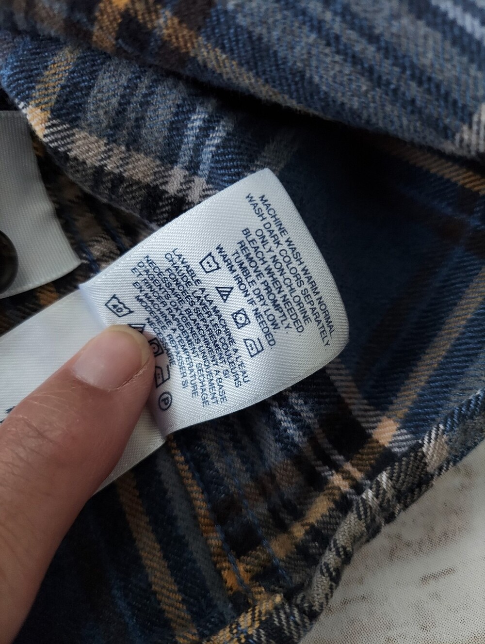 Lands' End Men's Blue Plaid Flannel Shirt XXL 18-18 1/2 - Picture 12 of 12